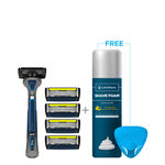 Buy LetsShave Pro 6 Advance Shaving Kit for Men -A  1 Razor Handle (Green) + Pack of 4 Blades Cartridge + FREE (Shaving Foam-200gm,Razor Cap) - Purplle