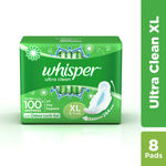 Buy Whisper Ultra Sanitary Pads Extra Large Wings 8 pc Pack - Purplle