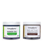 Buy Greenberry Organics Mud Ash 3 IN 1 Face Mask, Scrub & Cleanser with D-Tan Exfoliating Scrub (100 + 100 GMS) - Purplle