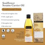 Buy Soulflower Coldpressed Sesame carrier Oil for healthy skin & bouncy hair, 100% Pure and Natural, Traditional Handmade 225ml - Purplle