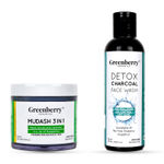 Buy Greenberry Organics Mud Ash 3 IN 1 Face Care & Detox Charcoal Face Wash Combo - Purplle
