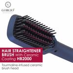 Buy Gorgio Professional Hair Straightner Brush Hb2000 With Ceramic Coating - Purplle