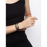 Buy Golden Peacock Unisex Black & Antique Gold Toned Aries Leather Bracelet - Purplle