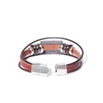 Buy Golden Peacock Unisex Black & Antique Gold-Toned Aquarius Leather Bracelet - Purplle
