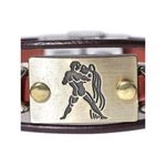 Buy Golden Peacock Unisex Black & Antique Gold-Toned Aquarius Leather Bracelet - Purplle