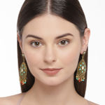 Buy Golden Peacock Multicoloured Oval Drop Earrings - Purplle
