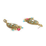 Buy Golden Peacock Multicoloured Oval Drop Earrings - Purplle