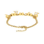 Buy Golden Peacock Gold-Toned Stainless Steel Gold-Plated Charm Bracelet - Purplle