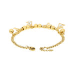 Buy Golden Peacock Gold-Toned Stainless Steel Gold-Plated Charm Bracelet - Purplle