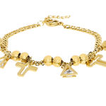 Buy Golden Peacock Gold-Toned Stainless Steel Gold-Plated Charm Bracelet - Purplle