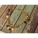 Buy Golden Peacock Gold-Toned Stainless Steel Gold-Plated Charm Bracelet - Purplle