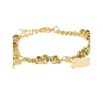 Buy Golden Peacock Gold-Toned Stainless Steel Gold-Plated Charm Bracelet - Purplle