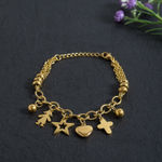 Buy Golden Peacock Gold-Toned Stainless Steel Gold-Plated Charm Bracelet - Purplle