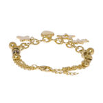 Buy Golden Peacock Gold-Toned Stainless Steel Gold-Plated Charm Bracelet - Purplle