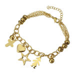 Buy Golden Peacock Gold-Toned Stainless Steel Gold-Plated Charm Bracelet - Purplle