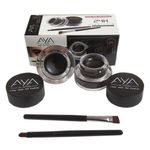 Buy AYA Long Wear Gel Eyeliner Smudge Proof & Waterproof (Black And Brown) With 2 Expert Eyeliner Brushes - Purplle