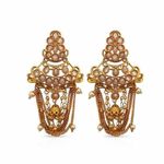 Buy Ferosh Zyanya Golden Drop Earrings - Purplle