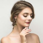 Buy Ferosh Mabel Golden Dangler Earrings - Purplle