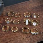 Buy Ferosh Arlie Oxidized Golden Ring Set - Purplle