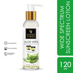 Buy Good Vibes Aloe Vera Wide Spectrum Sunscreen Lotion SPF 50 | Non-Greasy, Anti-Ageing | Nourishing | No Parabens, No Animal Testing (120 ml) - Purplle