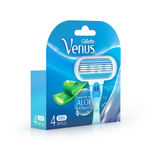 Buy Gillette Venus Hair Removal Razor Blades/Refills/Cartridges (4 pieces) for Women - (Aloe Vera Glidestrip) - Purplle