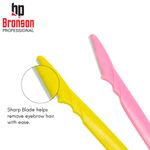 Buy Bronson Professional Eyebrow & face razor - pack of 3 | Reusable | Instant & painless hair removal | Suitable for eyebrow upper lip, chin | peach fuzz | stainless steel blade & firm grip | eyebrow razor | face razor - Purplle