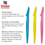 Buy Bronson Professional Eyebrow & face razor - pack of 3 | Reusable | Instant & painless hair removal | Suitable for eyebrow upper lip, chin | peach fuzz | stainless steel blade & firm grip | eyebrow razor | face razor - Purplle
