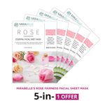 Buy Mirabelle Korea Rose Essential Facial Sheet Mask (A Pack Of 5) (25 ml) - Purplle