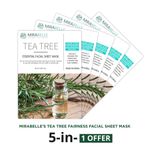Buy Mirabelle Korea Tea Tree Essential Facial Sheet Mask (A Pack Of 5) (25 ml) - Purplle