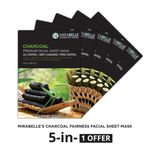 Buy Mirabelle Korea Charcoal Premium Facial Sheet Mask (A Pack Of 5) (25 ml) - Purplle