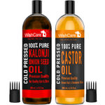 Buy Wishcare 100% Pure Cold Pressed Castor Oil & Kalonji Black Cumin Seed Oil (200 ml) Each - Purplle