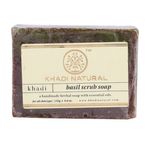 Buy Khadi Natural Ayurvedic Basil Scrub Soap (125 g) - Purplle
