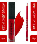 Buy Arezia Matte Me Ultra Smooth Matte Lipstick Lipcream (Crimson Red) & Camelon Lip Liner (Red) - Purplle