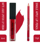 Buy Arezia Matte Me Ultra Smooth Matte Lipstick Lipcream (Golden Red) & Camelon Lip Liner (Maple Red) - Purplle