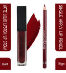 Buy Arezia Matte Me Ultra Smooth Matte Lipstick Lipcream (Reddish Maroon) & Camelon Lip Liner (Deep Maroon) - Purplle