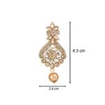 Buy Kord Store Gold Plated White Stone Maang Tika And Earrings Set For Girls & Women. One Pair Of Earring With Mangtika (KSEMT80002) - Purplle