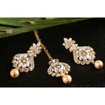 Buy Kord Store Gold Plated White Stone Maang Tika And Earrings Set For Girls & Women. One Pair Of Earring With Mangtika (KSEMT80002) - Purplle