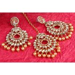 Buy Kord Store Gold Plated White Stone Maang Tika And Earrings Set For Girls & Women. One Pair Of Earring With Mangtika (KSEMT80003) - Purplle