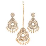 Buy Kord Store Gold Plated White Stone Maang Tika And Earrings Set For Girls & Women. One Pair Of Earring With Mangtika (KSEMT80003) - Purplle