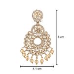 Buy Kord Store Gold Plated White Stone Maang Tika And Earrings Set For Girls & Women. One Pair Of Earring With Mangtika (KSEMT80003) - Purplle