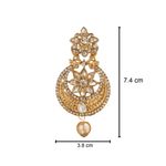 Buy Kord Store Gold Plated White Stone Maang Tika And Earrings Set For Girls & Women. One Pair Of Earring With Mangtika (KSEMT80006) - Purplle