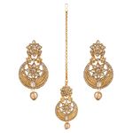 Buy Kord Store Gold Plated White Stone Maang Tika And Earrings Set For Girls & Women. One Pair Of Earring With Mangtika (KSEMT80006) - Purplle