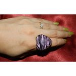 Buy Crunchy Fashion Valentine Special Pink Zebra Heart Ring - Purplle