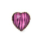 Buy Crunchy Fashion Valentine Special Pink Zebra Heart Ring - Purplle