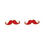 Buy Crunchy Fashion Red Mustache Studs - Purplle