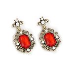 Buy Crunchy Fashion Victorian Square Earring-Red - Purplle