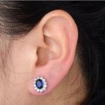 Buy Crunchy Fashion Blue Sapphire Stud Earrings - Purplle