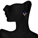 Buy Crunchy Fashion Blue Brick Studs - Purplle