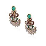Buy Royal Bling Red Green Mughal Paisley Earrings - Purplle