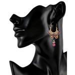 Buy Royal Bling Peacock Posy Royal Fuschsia Pearly Earrings - Purplle